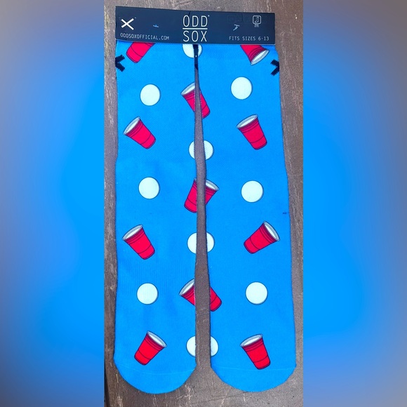 Odd Sox Men's Knits Athletic Cushioned Crew Socks in Beer Pong Style Size 6-13 - Picture 1 of 4